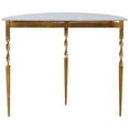 thumbnail image 4 of Bowery Hill Marble Top Demilune Accent Console Table in White, 4 of 5