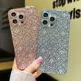 thumbnail image 2 of Electroplating luxury flower phone case, trendy and lightweight luxury, creative, drop-proof all-inclusive protection for iPhone 15 14 13 12 11 Pro Max Phone Case (Silver,iPhone 15 Pro Max), 2 of 8