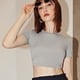 thumbnail image 4 of Camiseta corta sexy sin espalda para mujer, manga corta, ajustada, con lazo en la espalda, 4 of 5