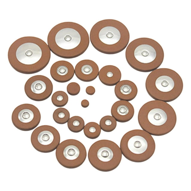 BELOVING 25 Pieces Alto Sax Pads Set Multi Size Professional Lightweight Replacement Brown