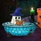 thumbnail image 1 of Decoración de Halloween: Lámpara de Mesa con Forma de Fantasma para El Baño | Adorno para Chimenea, Escritorio o Estantería con Forma de Fantasma Leyendo | Luz Led | Base de Bañera con Patas de Garra, 1 of 5
