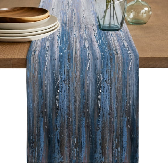 Table Runners 70 Inches Long Dress Scarves, Abstract Blue Farmhouse Coffee/Dining/Kitchen Table Decor, Holiday Table Runner, Modern Gradient Minimalist Mottled Art 13x70 Inch