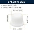thumbnail image 3 of Uxcell 16 Pieces White Rubber Stopper, 13.5mm Plug Holes for 13-13.3mm/0.51-0.52" Hole, 3 of 6