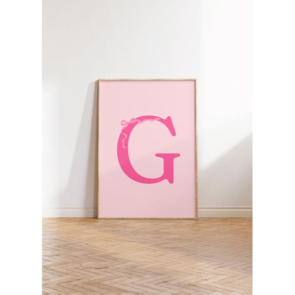 Letter G Poster, G Initial, Big Letters For Wall, Alphabet Letter Art, Letters For Nursery, Pink Wall Art, Pastel Poster, Teen Room Decor Wall Art, Modern Wall Decor, 8x12 UNFRAMED