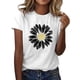 thumbnail image 1 of Gibobby Playera de Manga Corta con Cuello Redondo Camiseta de verano de girasol para mujer, blusa holgada de talla grande, camisetas casuales gráficas de manga corta(Blanco,G), 1 of 5