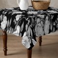thumbnail image 4 of Black Rose Table Cloth Waterproof Tablecloths, Vintage Pastoral Botanical Floral Leaves Vines Tablecloth Dining Table Cover for Kitchen Party Tabletop Outdoor, Square Tablecloth 54x54 Inch, 4 of 9