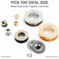thumbnail image 5 of Metal Push Snap Together Grommet Snap Rings Eyelet O-Rings Purse Loop Easy Installation Pack of 10 (5mm (3/16"), Gold), 5 of 7