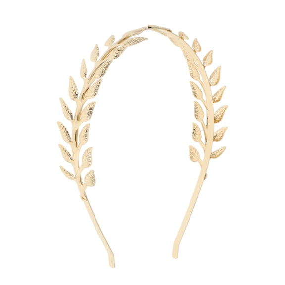 Unique Bargains 1 Pc Cute Curled Leaves Headbands for Women Gold Tone