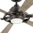 thumbnail image 2 of Modern Farmhouse 6-Blade Ceiling Fan with Light Kit in Distressed Antique Gray with Etched Cased Opal 52 inches W X 14.25 inches H-Distressed Black, 2 of 10
