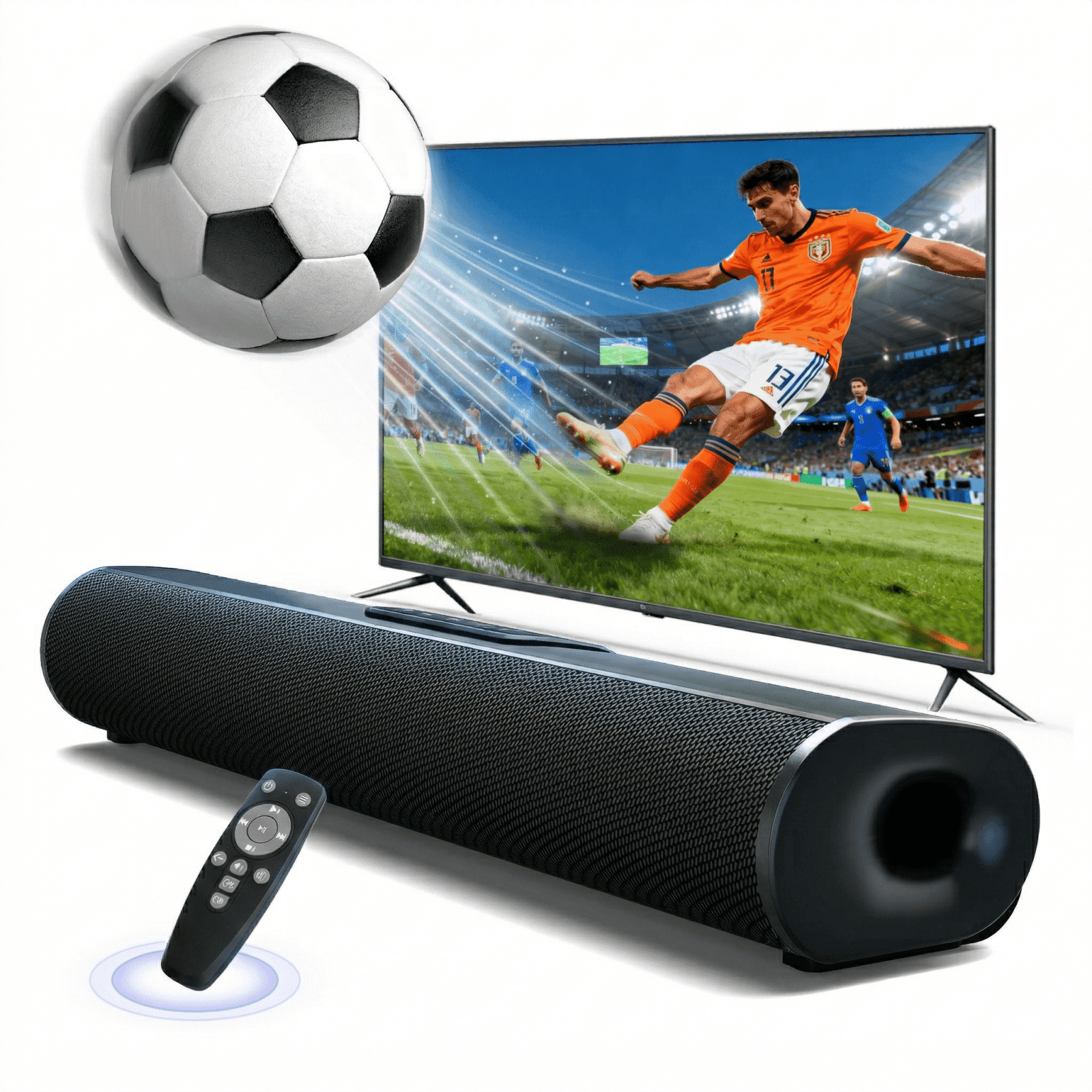 Jierben Sound Bar for TV , home theater sound system TV Speakers with 3 EQ Modes, Bluetooth 5.4/HDMI-ARC/Optical/AUX Connection for PC/Gaming/Projectors