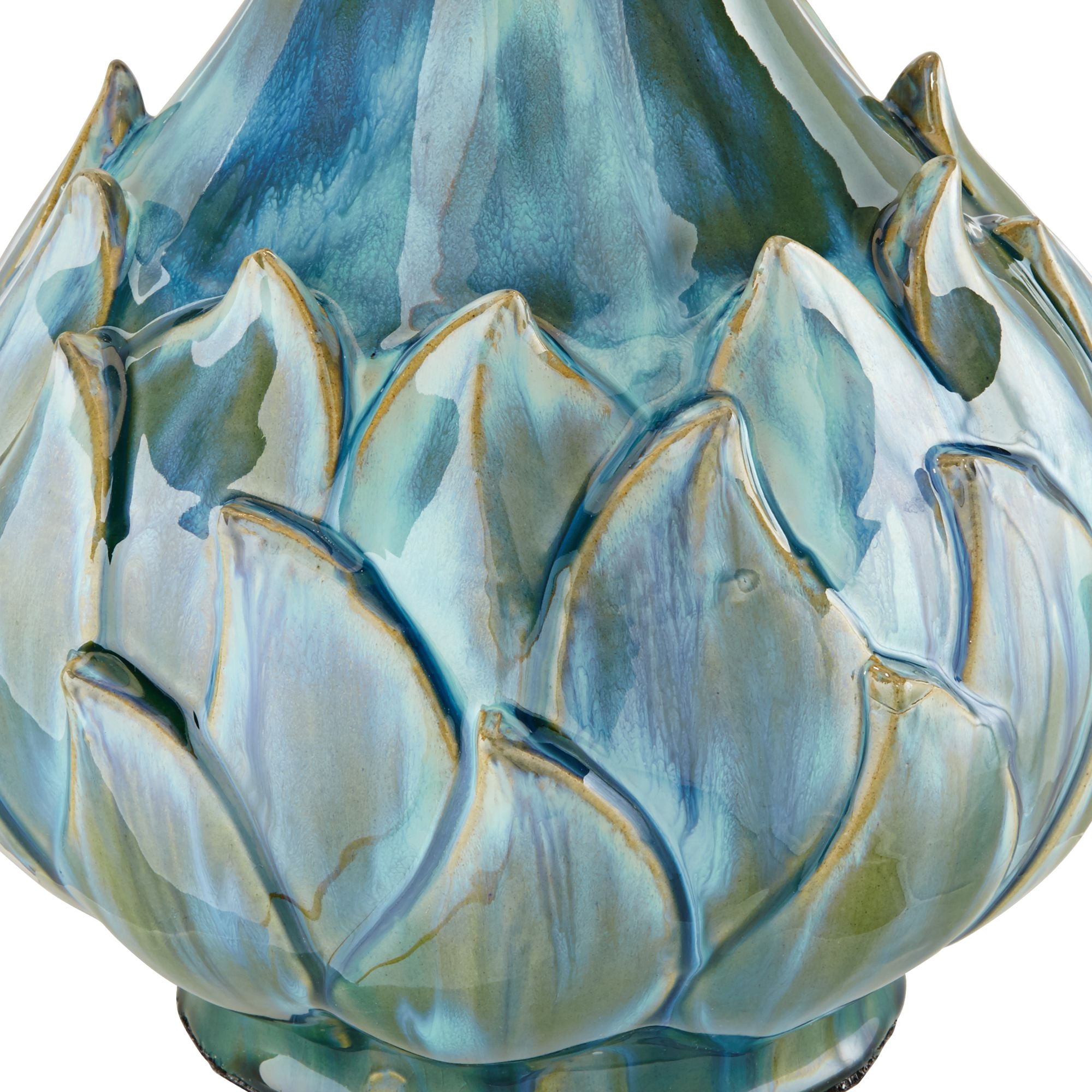 Possini Euro Design Kenya Modern Table Lamp 29 1/2" Tall Blue Green Ceramic with Dimmer Beige Shade for Bedroom Living Room Bedside Nightstand Office