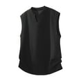 thumbnail image 2 of Donemore Men's Summer Casual Solid Color Round Neck Sleeveless Vest with Button Pocket Design, Stylish Versatile Top, 2 of 7