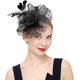thumbnail image 4 of Sombrero tocado para mujer, diadema para fiesta de té, Kentucky Derby, boda, flor, cóctel, plumas de malla kaili Sencillez, 4 of 5