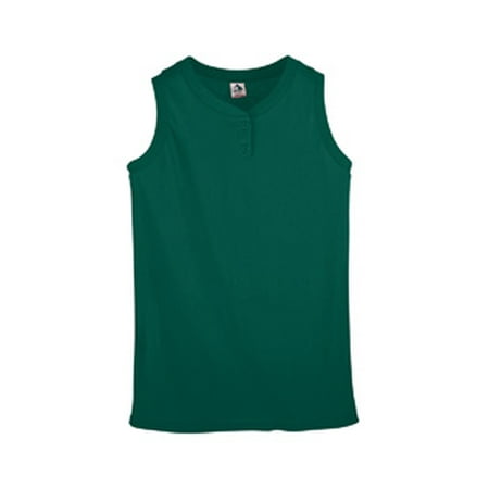 Sleeveless 2 Button Softball Jersey - Augusta Drop Ship Ladies' Sleeveless Two-Button Softball Jersey