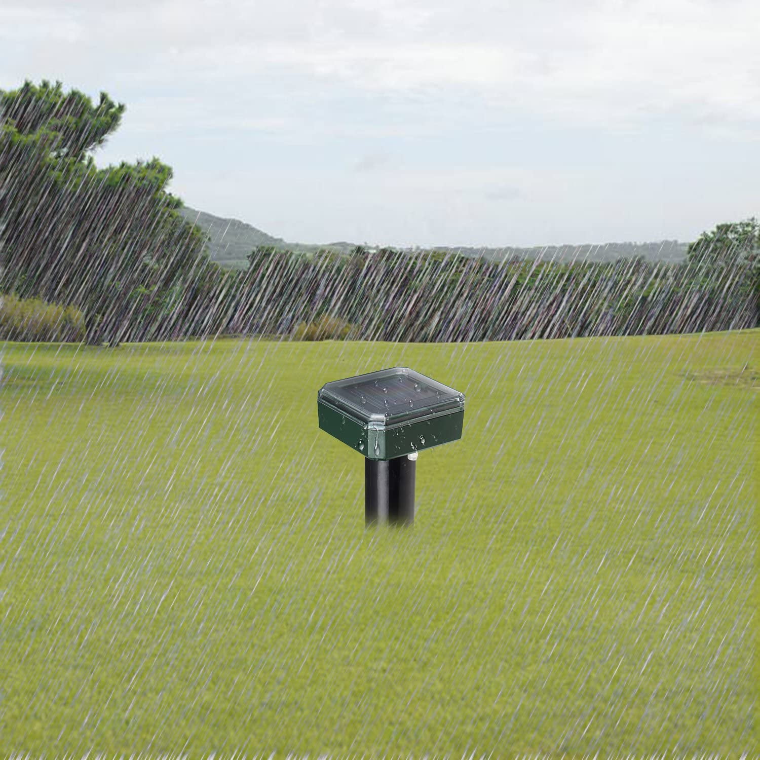 Solar Mole Repellent Ultrasonic 2 Pack Outdoor Powered Sonic Deterrent - Mole Stopper Scare Vole for Lawn Garden & Yard Home - Groundhog Repeller Snake Rodent Gopher Spikes Chaser Pest Control