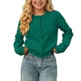 thumbnail image 5 of BFHHYA Girls Button Down Cardigans Long Sleeve Round Neck School Uniform Kids Knit Sweater Outerwear 1-11 Years, 5 of 8