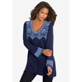 thumbnail image 2 of Roaman's Women's Plus Size Fit And Flare Tunic Sweater, 2 of 6