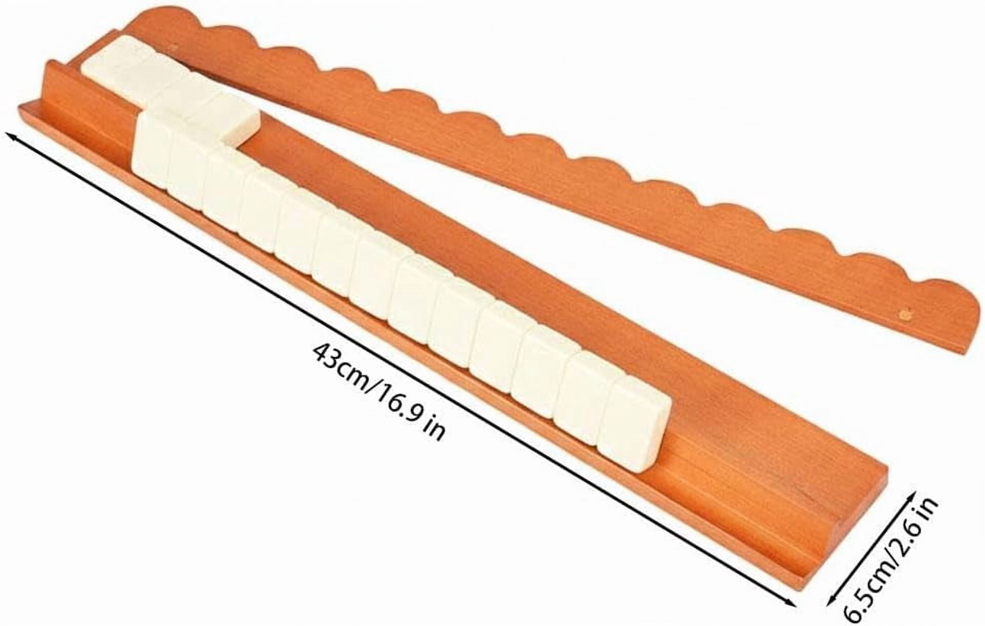 Tortoise Shell Rack & Pusher Set,Magnet American Mahjong Tile Rack and Magnetically Attached Pushers Painted Tile Holders for Players Gift Family Game Night,17 Inch Length