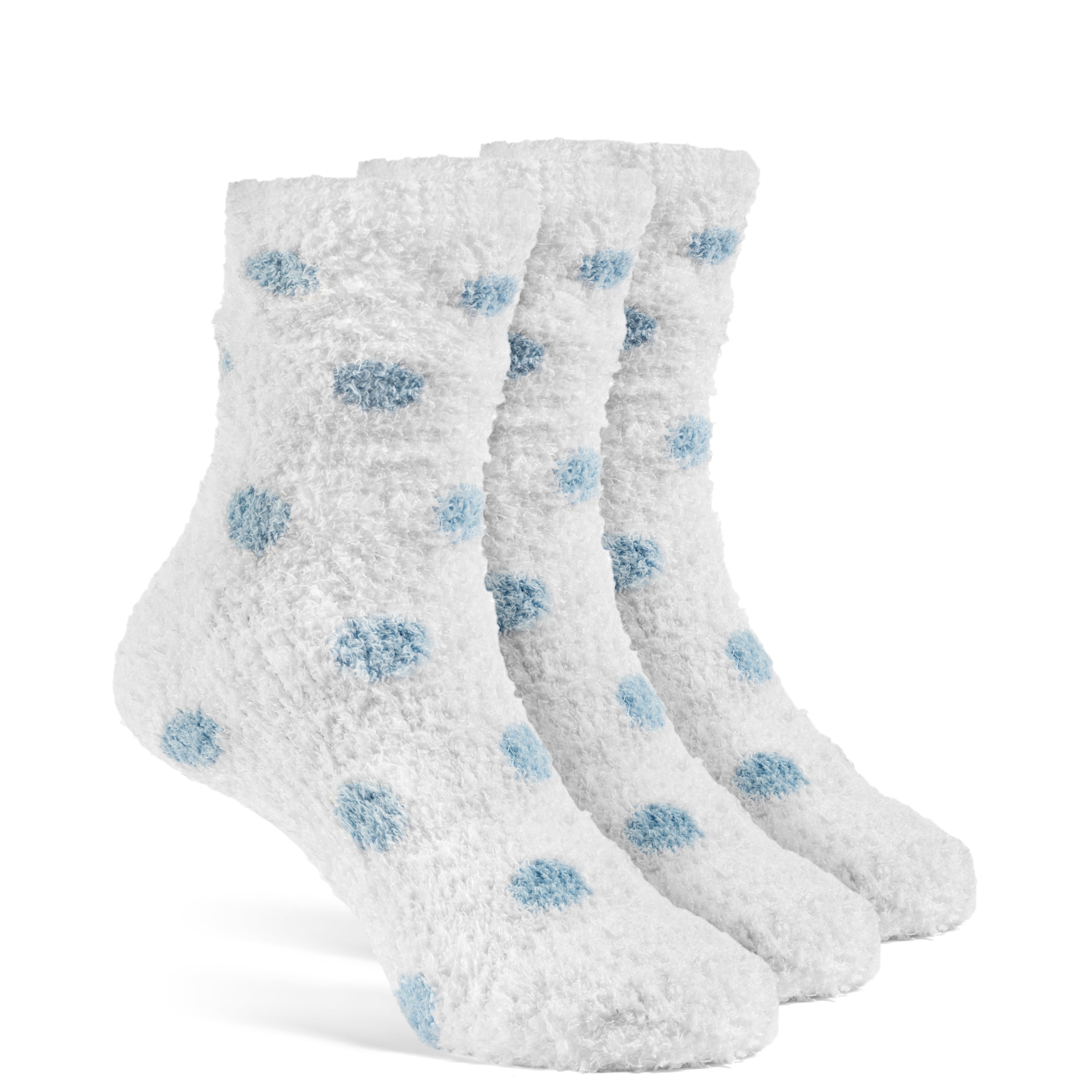 YolBer Girls' Dotted Fluffy Quarter Fuzzy Socks 3 Pairs