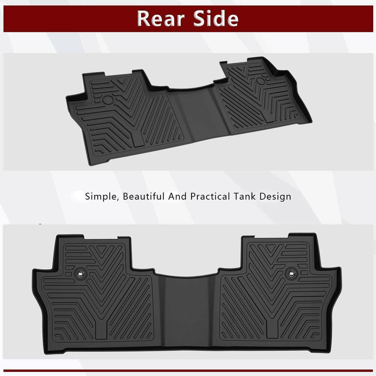 RVNI TPE Rubber Front and Rear for 2016-2022 Honda Pilot Floor Mats Set,1st & 2nd Row All-Weather Protection