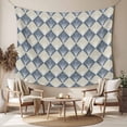 thumbnail image 2 of Blue Beige Tapestry for Bedroom Wall Hanging Tapestry, Modern Contemporary Floral Art Vintage Ceiling Backdrop Tapestries Poster Blanket Wall Decor for Teens Room Living Room Dorm 59" x 90", 2 of 8
