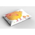 thumbnail image 2 of Ambesonne Chicken Pillow Sham 2 Pack, Mother Hen and Chicks, 26"x20", Pale Orange Dark Coral, 2 of 3