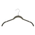 thumbnail image 1 of Econoco HSL17NG50 Shirt &amp; Blouse Hanger with Notches  Grey - Flocked Velvet  Pack of 50, 1 of 1