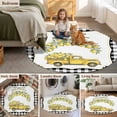 thumbnail image 5 of Yellow Lemon Round Area Rug 3Ft Washable Small Circle Rugs for Kitchen Entryway, Summer Country Truck Floral Botanical Black Plaid Non-Slip Carpet Floor Mats Indoor Outdoor Carpet Runner Home Decor, 5 of 8
