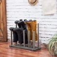 thumbnail image 4 of MyGift 6 Pair Dark Gray Wood Entryway Shoe Rack, 4 of 7