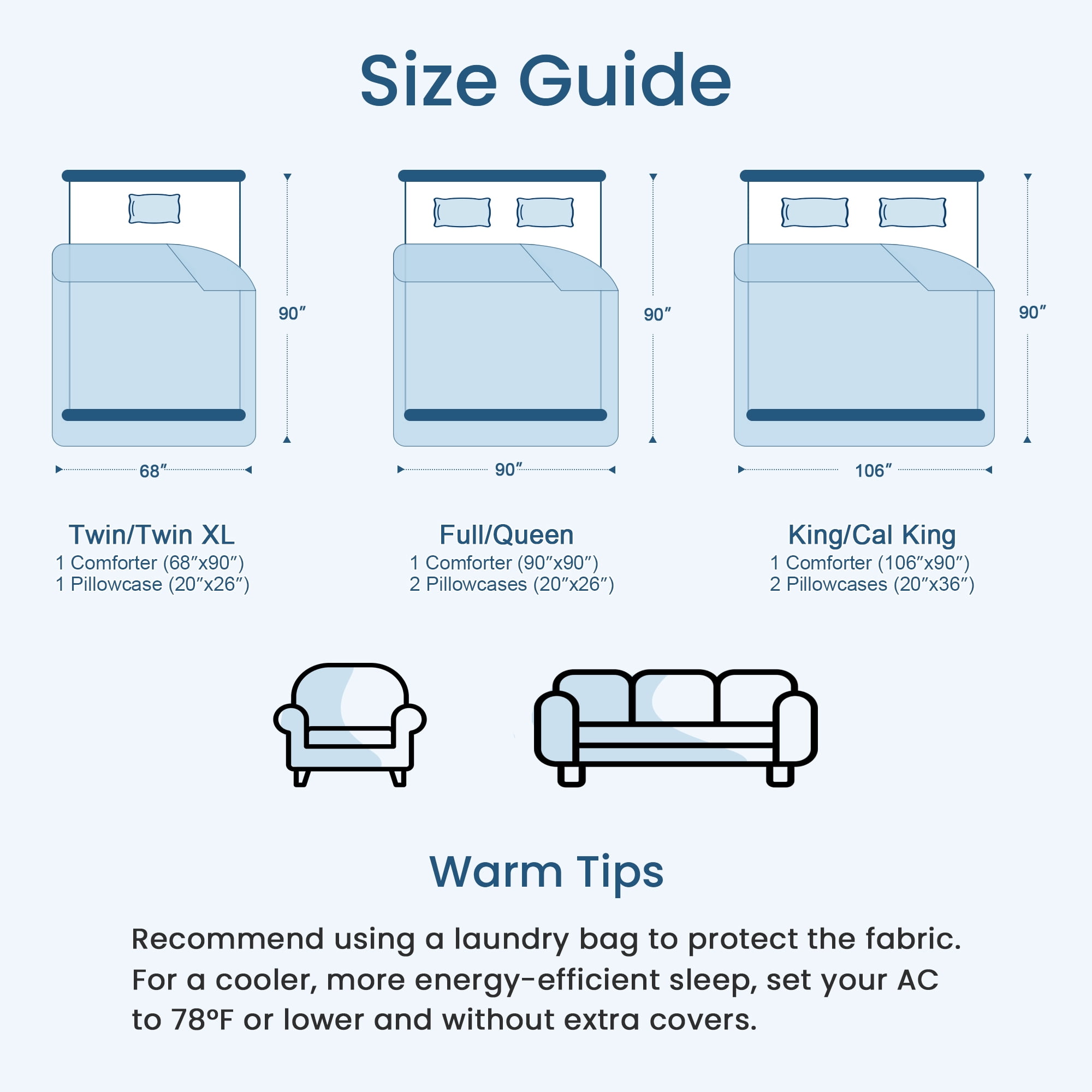 HOMTEC Cooling Comforter Full/Queen Size, Q-MAX＞0.4 Cool Tech Blanket for Hot Sleeper, Lightweight Silky Smooth Bed Comforter, White