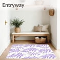 thumbnail image 3 of ODIKA 3'x5' Machine Washable Non-Slip Area Rug, Miniature Avian Symphony Hooking Design with Wildflower Meadow High Traffic Rug with Pad, Purple, 641371, 3 of 8
