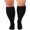 Black, variant on WIZUTIZ Mens Women Plus Size Socks High Tube Breathable Solid Color Running Fitness Calf Support