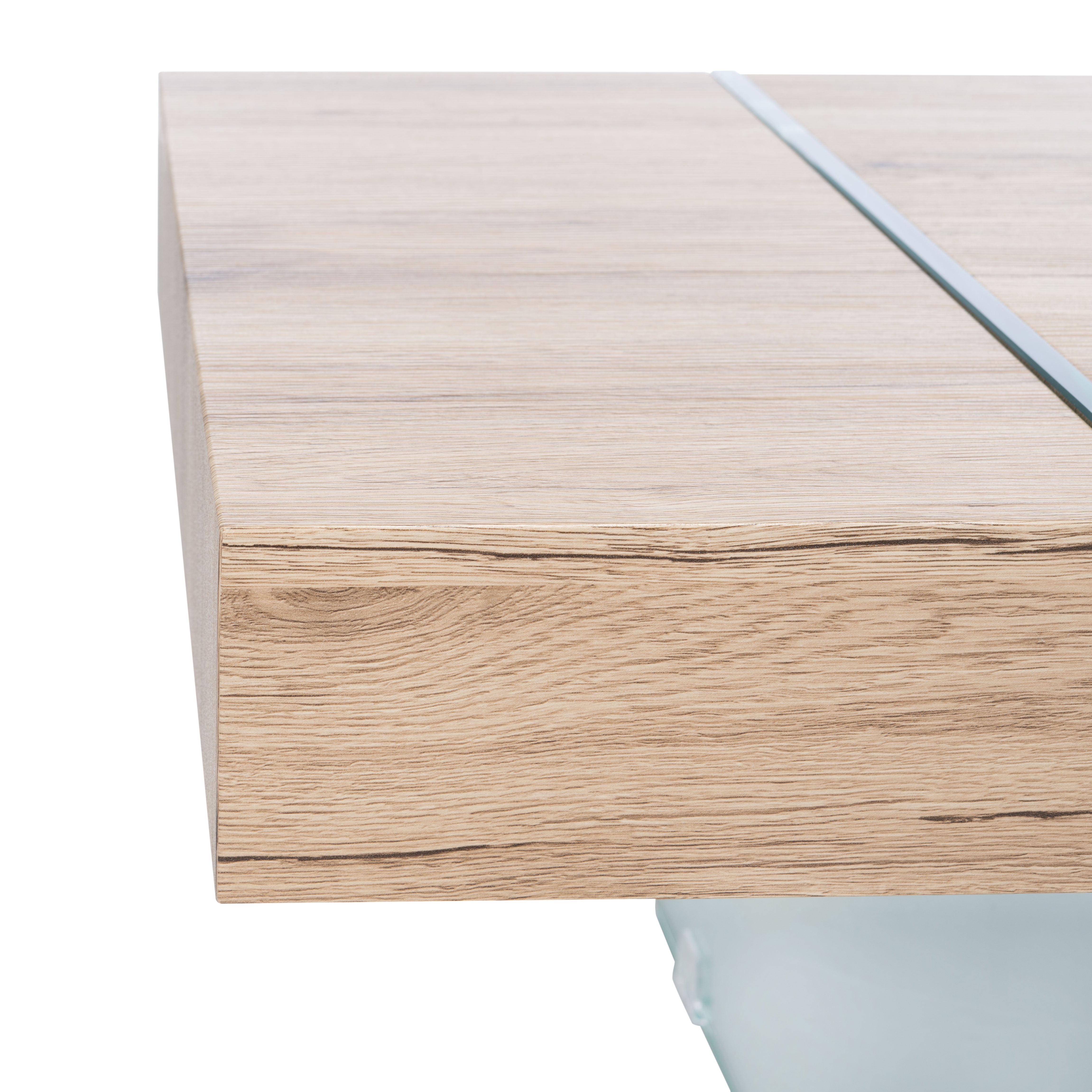 SAFAVIEH Jacob Rectangular Modern Coffee Table, Natural/Glass