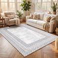 thumbnail image 5 of GlowSol 6x9 Washable Area Rug, Gray Geometric Non Slip Living Room Rug, Soft Low Pile Indoor Carpet for Bedroom Dining Room, 5 of 10