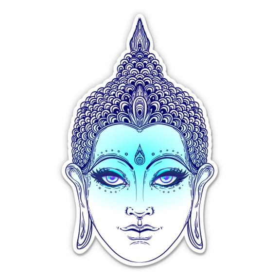 Pretty Ombre Buddha Om Yoga Namaste - 3" Vinyl Sticker - For Car Laptop Water Bottle Phone - Waterproof Decal