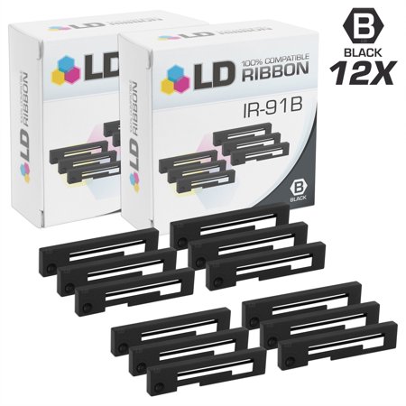 LD Compatible Ribbon Cartridge Replacement for Citizen IR-91B (Black  12-Pack)