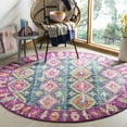 thumbnail image 3 of SAFAVIEH Madison Mary Geometric Area Rug, Fuchsia/Blue, 6'7" x 6'7" Round, 3 of 6