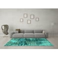 thumbnail image 3 of Ahgly Company Indoor Square Oriental Turquoise Blue Industrial Area Rugs, 4' Square, 3 of 4
