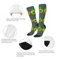 thumbnail image 3 of Goofa Spring St Patrick’S Day Irish Gnomes Pattern Adult Stockings, Color-Block Knee High Socks, Comfortable and Breathable, Soft and Stretchable, Sports, and Decoration, 3 of 6