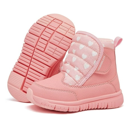 

HOBIBEAR Toddler Boys Girls Snow Boots Warm Winter Shoes Fur Lined Waterproof