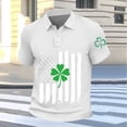 thumbnail image 5 of Ceisia Men's St. Patrick's Day Polo Shirt Collection | Shamrock American Flag Print | Casual Short Sleeve Collared Tops Gift, 5 of 5