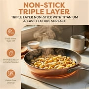 Gotham Steel Stackmaster 10 Pc Pots and Pans Set Non Stick Cookware Set with Kitchen Utensils, Induction Ready, Non Toxic Pot and Pan Set With Space Saving Design, Oven and Dishwasher Safe, Copper