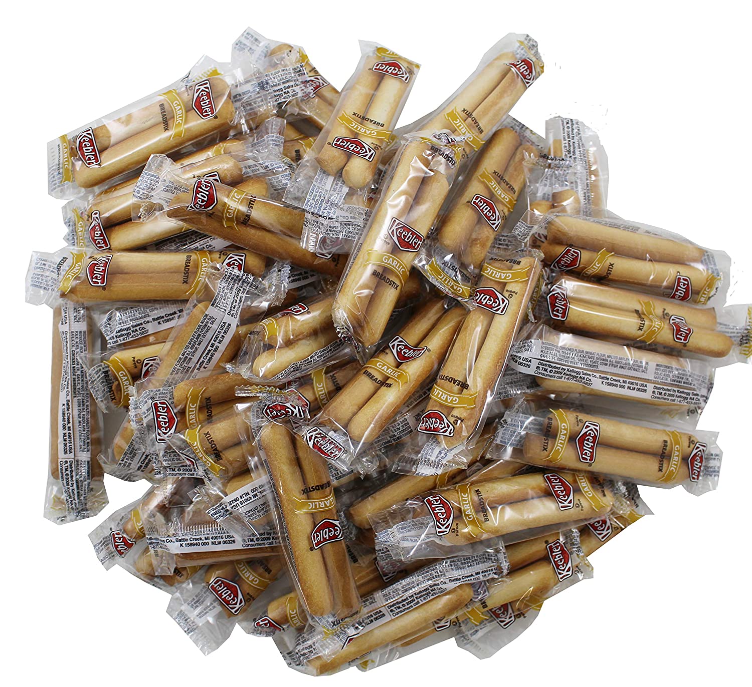 Keebler Garlic Breadstick Crackers, 50 Individual 2Packs, 1 Pound