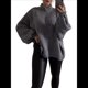 thumbnail image 1 of Suéteres de Cuello Alto de Gran Tamaño para Mujer, Jerseys de Punto Grueso de Larga, Ropa de Moda de Invierno, Otoño Gris M, 1 of 9