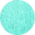 thumbnail image 1 of Ahgly Company Machine Washable Indoor Round Abstract Turquoise Blue Contemporary Area Rugs, 7' Round, 1 of 4