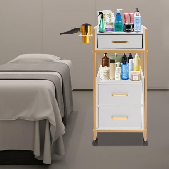 Salon Trolley Cart with Wheels Stylist Cart Mobile Hairdressing Barber Station