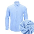 thumbnail image 2 of JTieacloth Long Sleeve Dress Shirts Combed Men's Long Sleeve Dress Shirt Striped Casual Formal Business Wear Slim Fit Comfortable Blue, 2 of 6