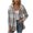Gray, variant on ZZkhGO Women's Plaid Hooded Button‑Front Cardigan Coat Long Sleeve Oversized Outerwear with Chest Pocket