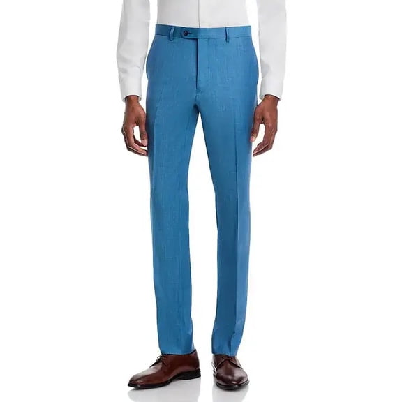 John Varvatos Star Usa Mens Slim fit Wool Dress Pants Size 36 Green Turquoise