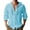 Sky Blue, variant on Men's Linen Button Down Shirt with Hood - Long Sleeve, Roll-Up Tab, Wooden Buttons, Beach/Casual Wear, S-XXXL